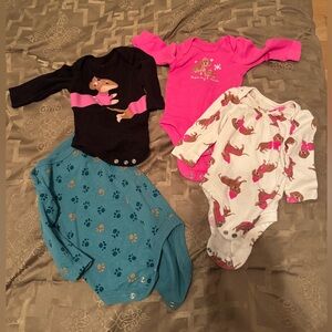 Cute Dog Print Baby Onesies Set for the teckel lovers ❣️❣️❣️ 0 to 6M